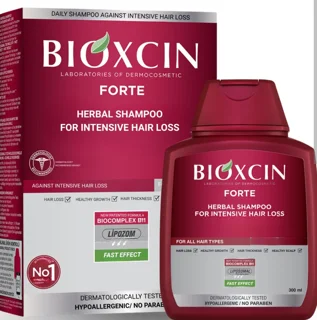 شامپو ضد ریزش مو بیوکسین Bioxcin مدل Forte مناسب انواع مو حجم 300 میل